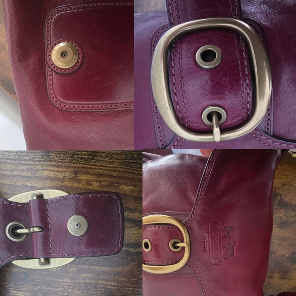 Bleecker Legacy Tattersall Flap Shoulder Bag 11419 Burgundy Oxblood - Picture 6 of 8